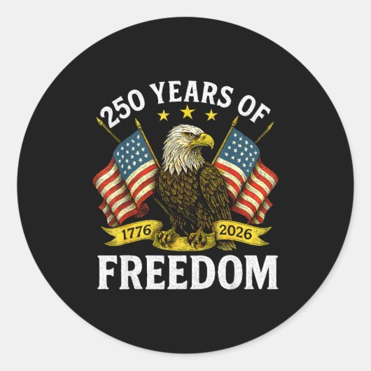 250 Years Of Dom 1776 2026 Bald Eagle 250th Birthd Runder Aufkleber (Vorderseite)