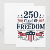 250 Years Of Freedom 1776 2026 250th 4th Of July Ankündigung (Vorne/Hinten)