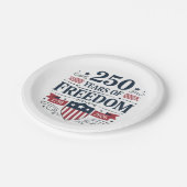 250 Years Of Freedom 1776 2026 250th 4th Of July Pappteller (Schrägansicht)