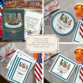 250 Years of Freedom Elegant Botanical Wine Bottle Weinetikett