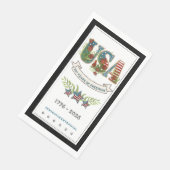 250 Years of Freedom Elegant Patriotic Black Guest Serviette (Ecke)