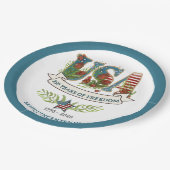250 Years of Freedom Elegant Patriotic Blue Border Pappteller (Schrägansicht)