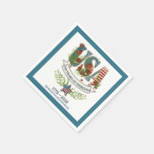 250 Years of Freedom Elegant Patriotic Blue Border Serviette (Ecke)