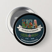 250 Years of Freedom Elegant Patriotic  Blue Button (Vorne & Hinten)