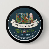 250 Years of Freedom Elegant Patriotic  Blue Button (Vorderseite)