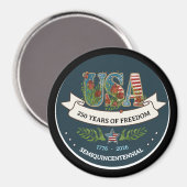 250 Years of Freedom Elegant Patriotic Blue Magnet (Vorderseite/Rückseite)