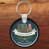 250 Years of Freedom Elegant Patriotic Blue Schlüsselanhänger (Vorderseite)