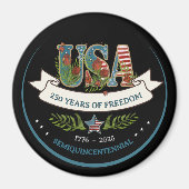 250 Years of Freedom Elegant Patriotic Botanical  Magnet (Vorne)