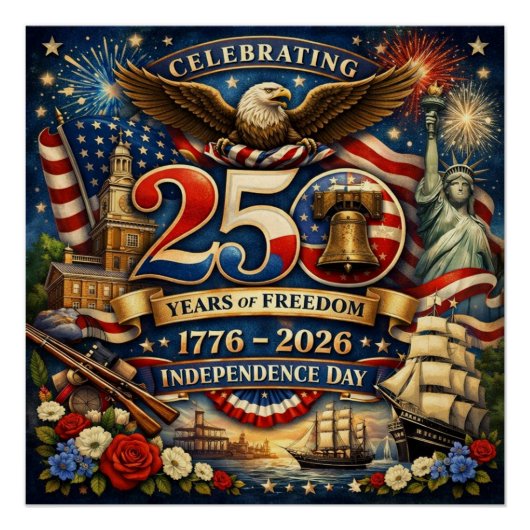 250 Years of Freedom Poster (1776–2026) (Vorderseite)