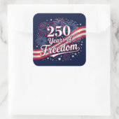 250 years of freedom  quadratischer aufkleber (Tasche)