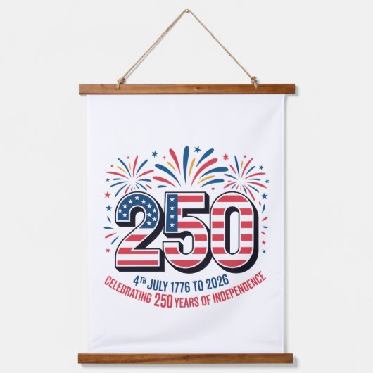 250 Years of Independence Wandteppich Mit Holzrahmen (Vorderseite)