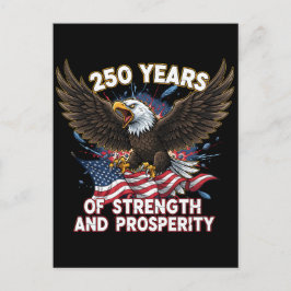 250 Years of Strength Eagle Patriotic Postkarte