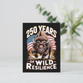 250 Years of Wild Resilience Bison Postkarte (Stehend Vorderseite)