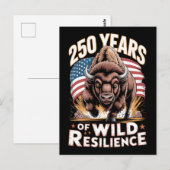 250 Years of Wild Resilience Bison Postkarte (Vorne/Hinten)