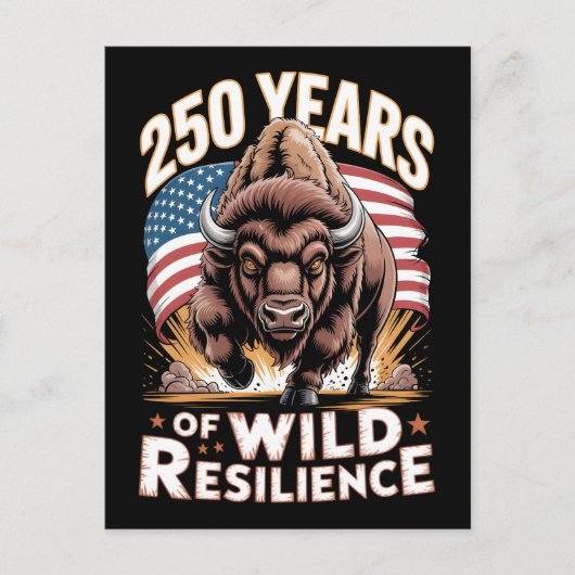 250 Years of Wild Resilience Bison Postkarte (Vorderseite)