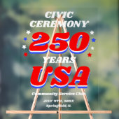 250 Years USA Civic Ceremony Acrylschild (Neutral)