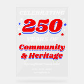 250 Years USA Community Celebration Welcome Acrylschild (Vorderseite)