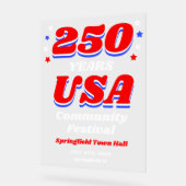 250 Years USA Community Festival Welcome Acrylschild (Winkel)