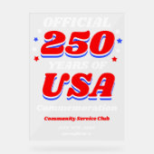 250 Years USA Freedom Celebration Acrylschild (Vorderseite)
