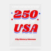250 Years USA Freedom & Liberty Acrylschild (Vorderseite)