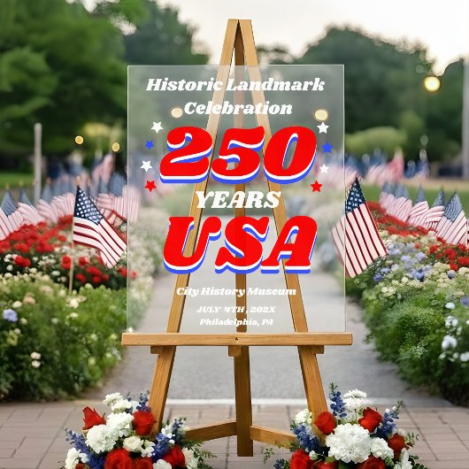 250 Years USA Historic Landmark Celebration Acrylschild