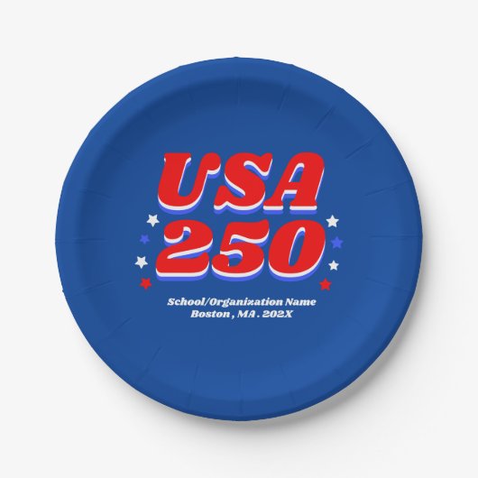 250 Years USA Party Custom Patriotic Pappteller (Vorderseite)