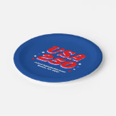 250 Years USA Party Custom Patriotic Pappteller (Schrägansicht)