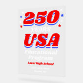 250 Years USA Patriotic School Assembly Welcome Acrylschild (Winkel)
