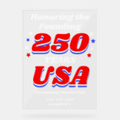 250 Years USA Revolutionary War Tribute Acrylschild (Vorderseite)