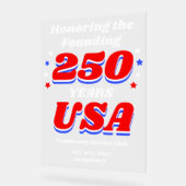 250 Years USA Revolutionary War Tribute Acrylschild (Winkel)