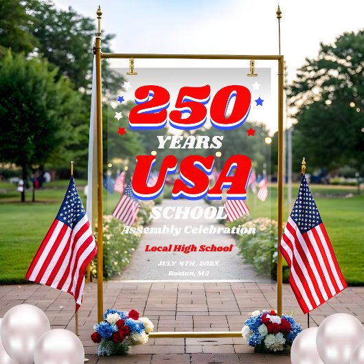 250 Years USA School Celebration Welcome Acrylschild
