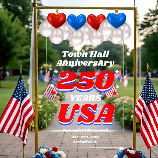 250 Years USA Town Hall Anniversary Acrylschild