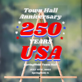 250 Years USA Town Hall Anniversary Acrylschild (Neutral)