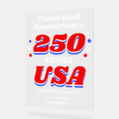 250 Years USA Town Hall Anniversary Acrylschild (Winkel)