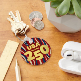 250th Anniversary Golden USA American Flag Schlüsselanhänger