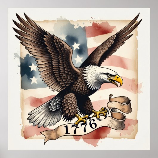 250th Anniversary Patriotic Bald Eagle 1776 Poster (Vorne)