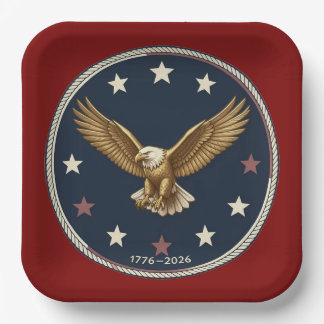 250th Anniversary Patriotic Eagle Paper Plates Pappteller