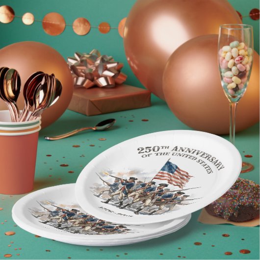 250th Anniversary Revolutionary Soldiers 1776-2026 Pappteller (Multi)