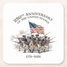 250th Anniversary Revolutionary Soldiers 1776-2026 Rechteckiger Pappuntersetzer