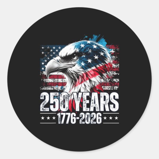 250th Anniversary United States Birthday  Runder Aufkleber (Vorderseite)