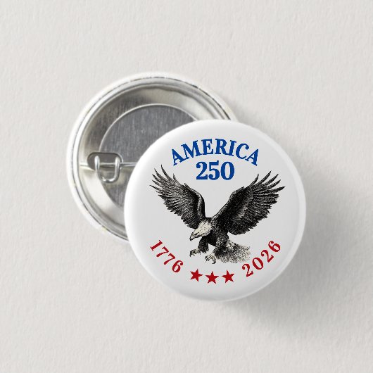 250th Anniversary USA 2026 Bald Eagle  Button (Vorne & Hinten)