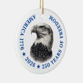 250th Anniversary USA 2026 Bald Eagle  Keramik Ornament (Rechts)