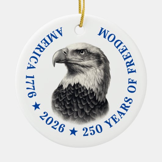 250th Anniversary USA 2026 Bald Eagle  Keramik Ornament (Vorne)