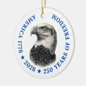 250th Anniversary USA 2026 Bald Eagle  Keramik Ornament (Links)