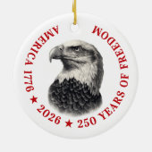 250th Anniversary USA 2026 Bald Eagle  Keramik Ornament (Hinten)