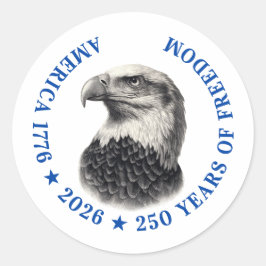 250th Anniversary USA 2026 Bald Eagle Runder Aufkleber