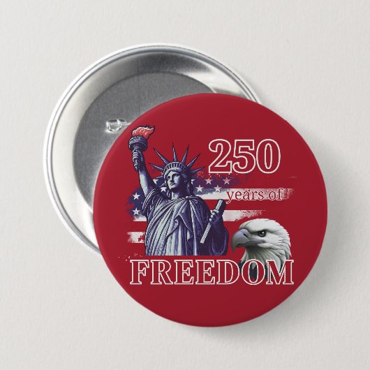 250th Anniversary USA Flag Liberty Eagle Freedom Button (Vorne & Hinten)