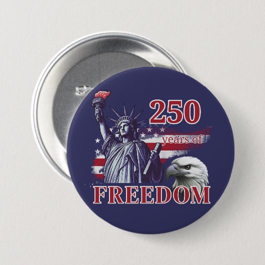 250th Anniversary USA Flag Liberty Eagle Freedom Button (Vorne & Hinten)