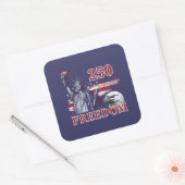 250th Anniversary USA Flag Liberty Eagle Freedom Quadratischer Aufkleber (Umschlag)
