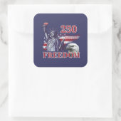 250th Anniversary USA Flag Liberty Eagle Freedom Quadratischer Aufkleber (Tasche)